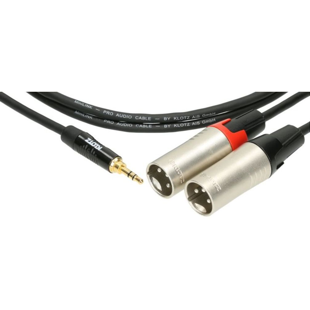 Klotz KY9-300 MiniLink PRO y-Kabel Mini Klinke 3,5 mm - 2 x XLR male, 3m