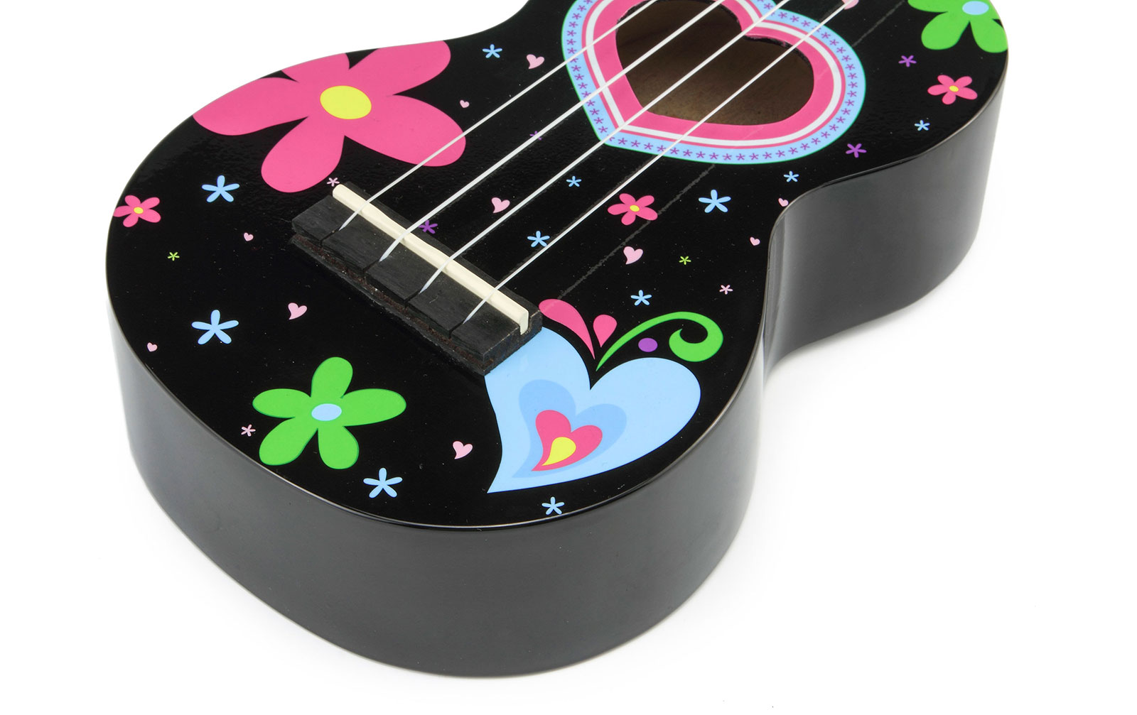 Mahalo Art Ukulele Heart (Black)