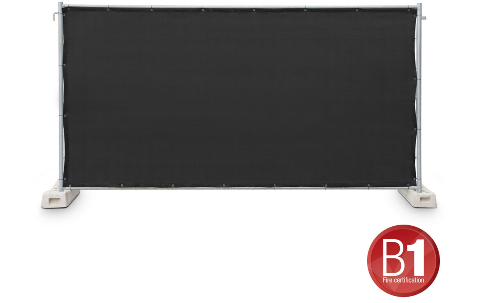 Adam Hall 0159 X BAU 1 Bauzaunblende Gaze Typ 800 1,76x3,41m geöst, schwarz