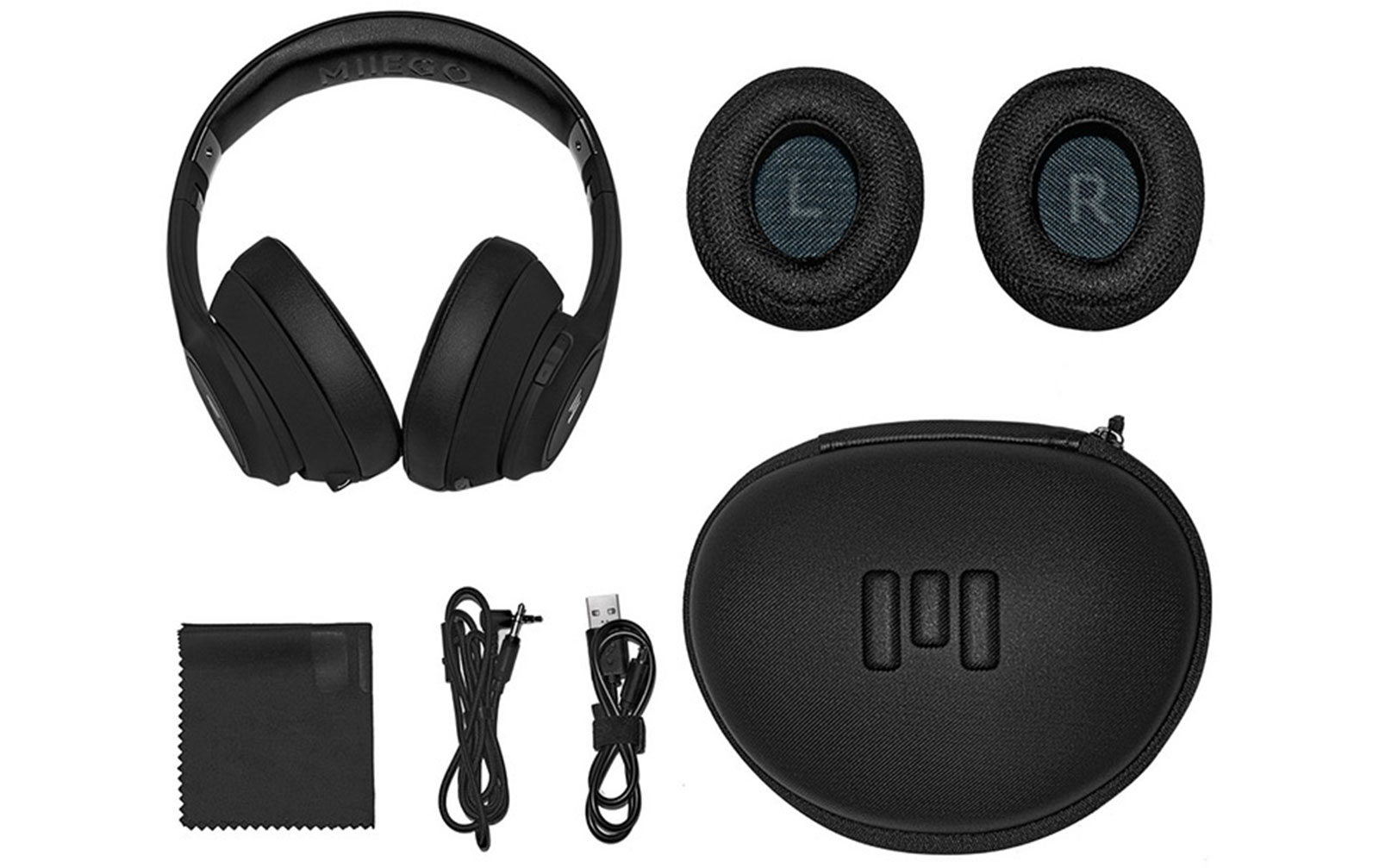 Miiego Boom - Premium Wireless On-Ear Kopfhörer - Schwarz/Schwarz