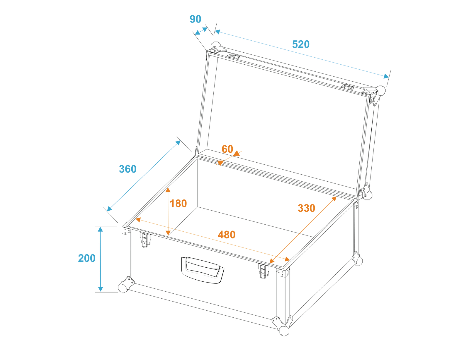 Roadinger Universal-Koffer-Case Tour Pro 52x36x29cm schwarz