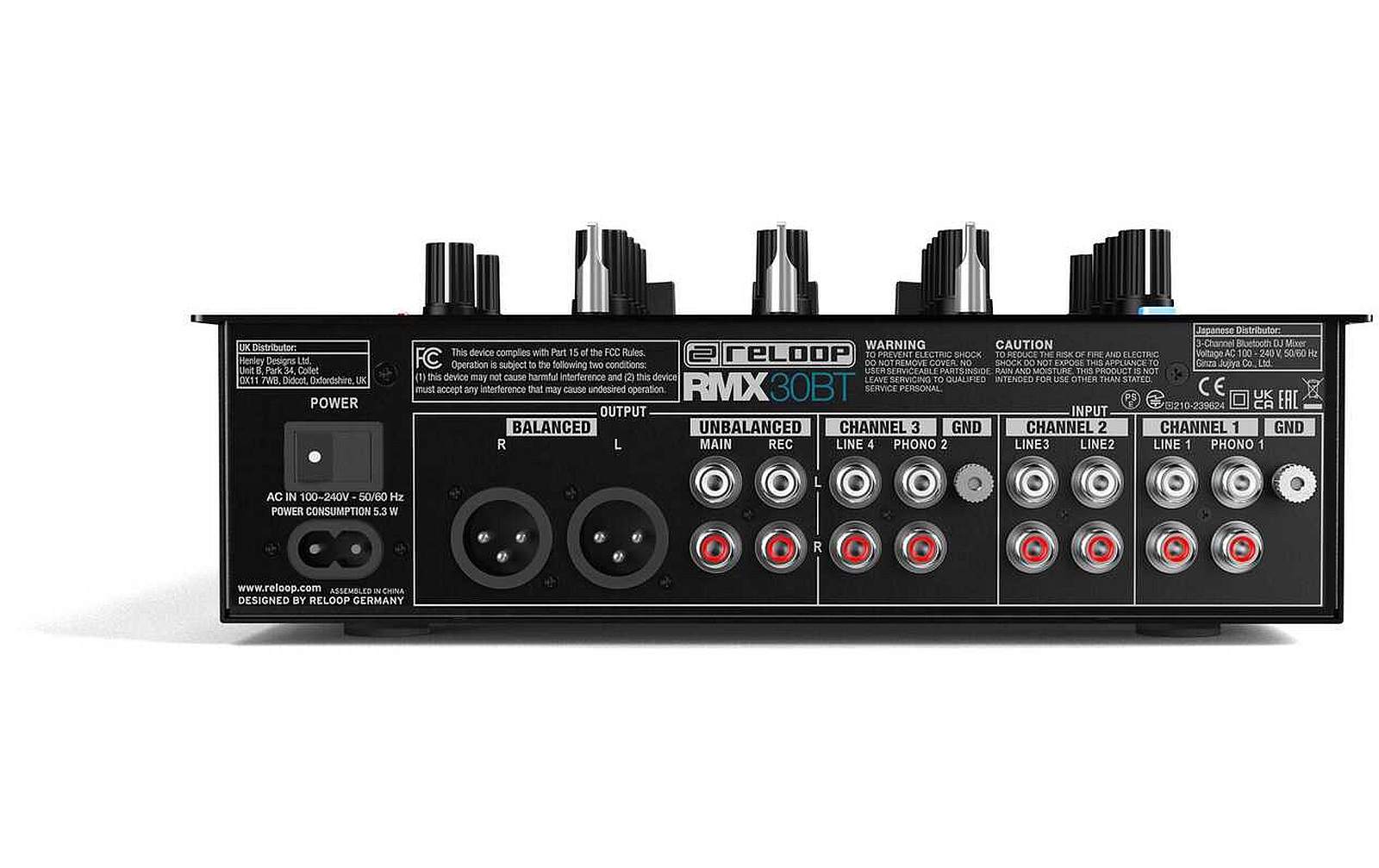 Reloop RMX-30 BT - 3 Kanal Mixer mit Bluetooth