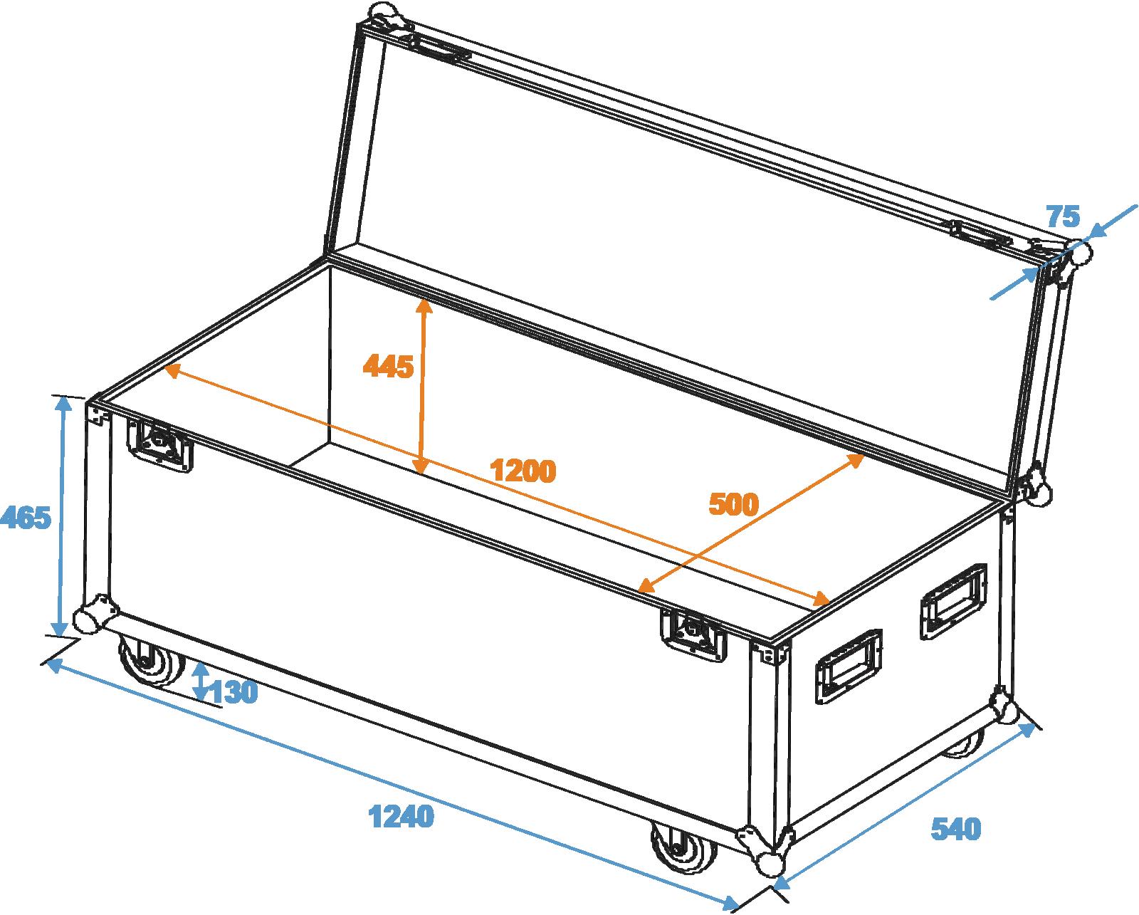Roadinger Universal-Case Profi 120x50x50cm mit Rollen