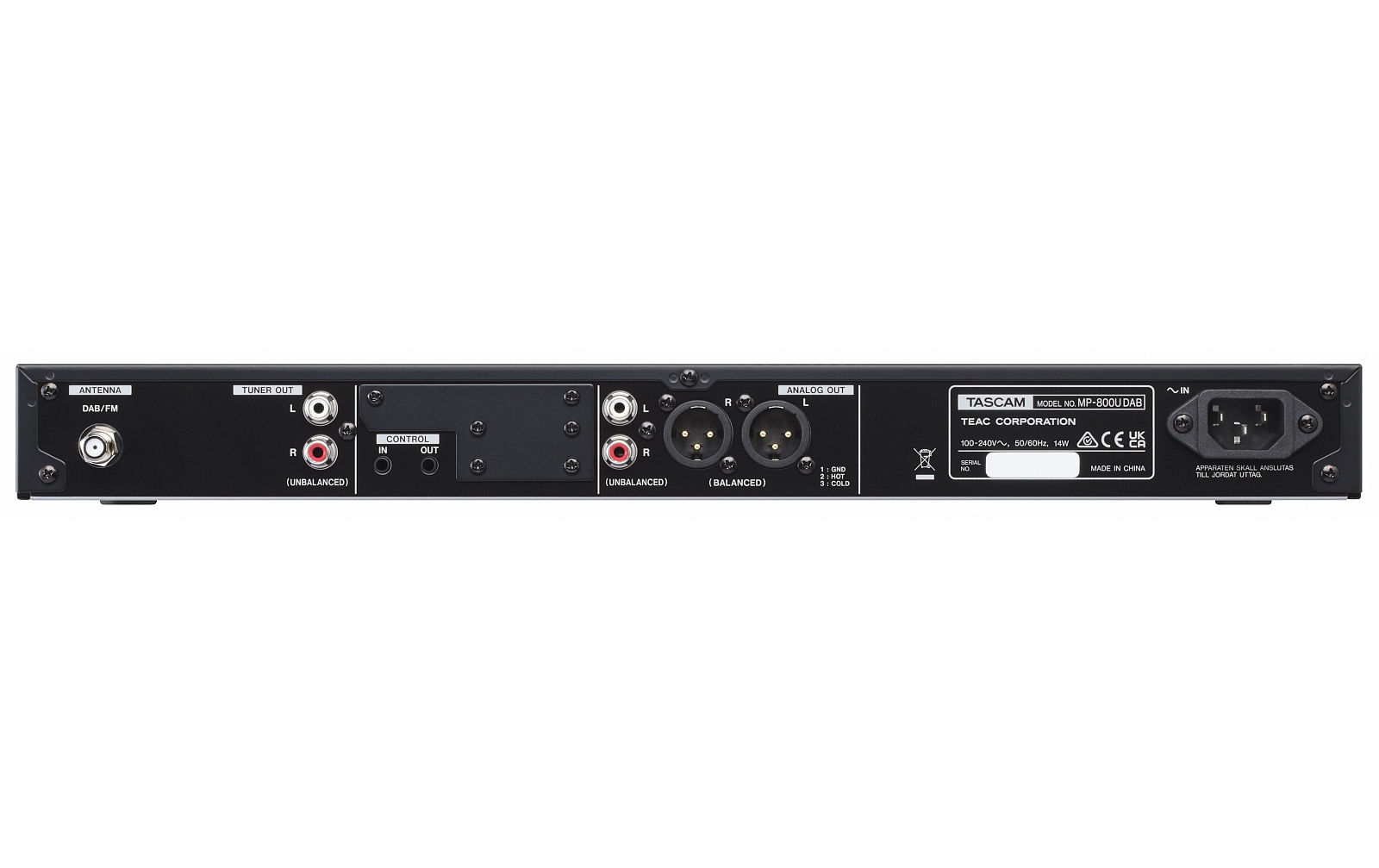 Tascam MP-800UDAB Medienplayer mit DAB/UKW-Radio