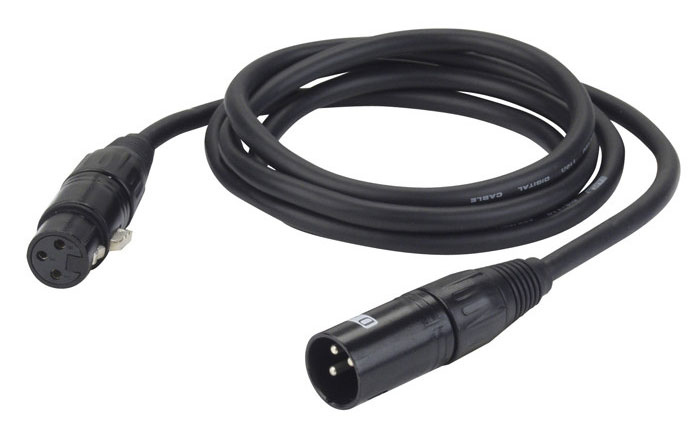DAP FL0910 XLR DMX Mikrofon Kabel  Digital AES-EBU Norm 110 Ohm schwarz 10m