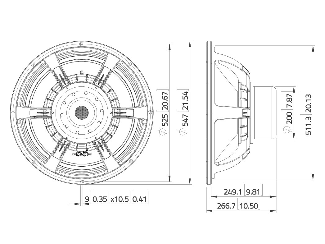 Lavoce SAN216.00iP 21" Subwoofer, Neodym, Alukorb