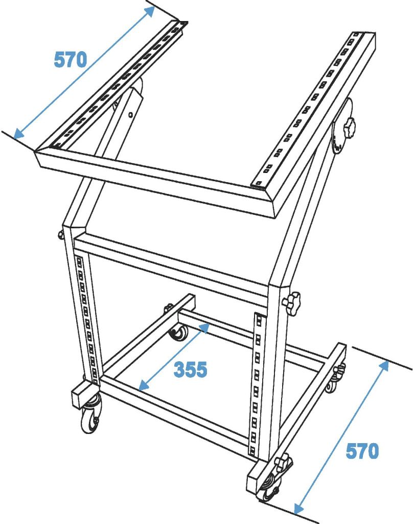 Omnitronic Rackwagen 12HE/10HE schwenkbar auf Rollen