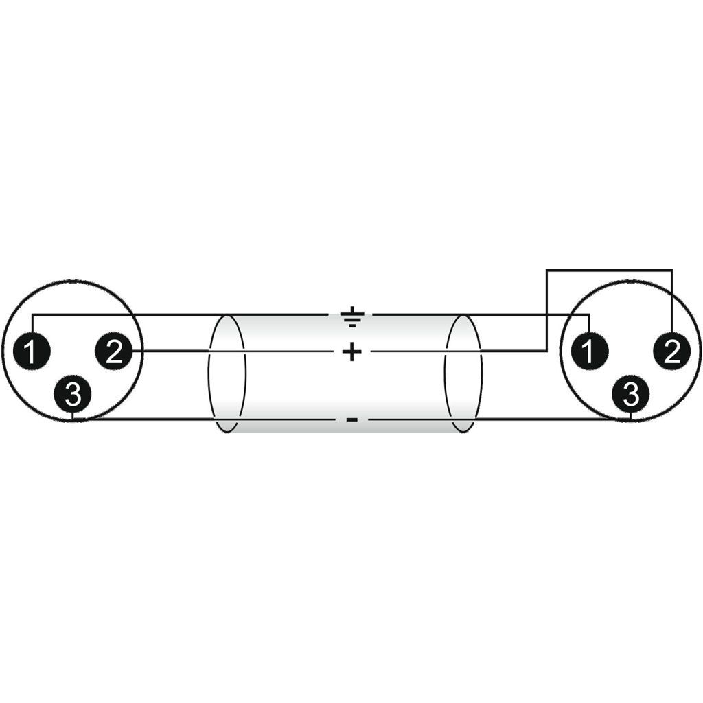 Omnitronic Adapterkabel XLR (M) / XLR (M) 0,2m schwarz