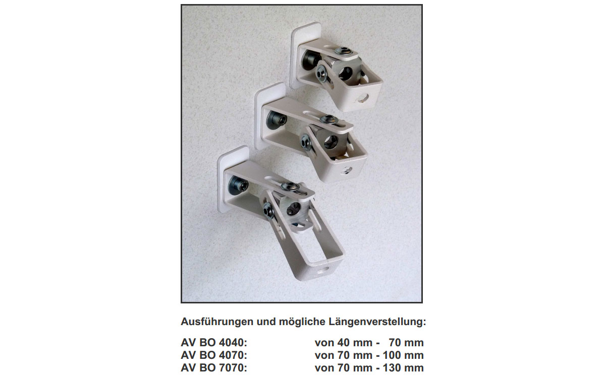 Kardanischer Wandhalter AVBO 40-70 weiß, 70 - 100 mm, für z.B. Bose MA12 & MA12 EX