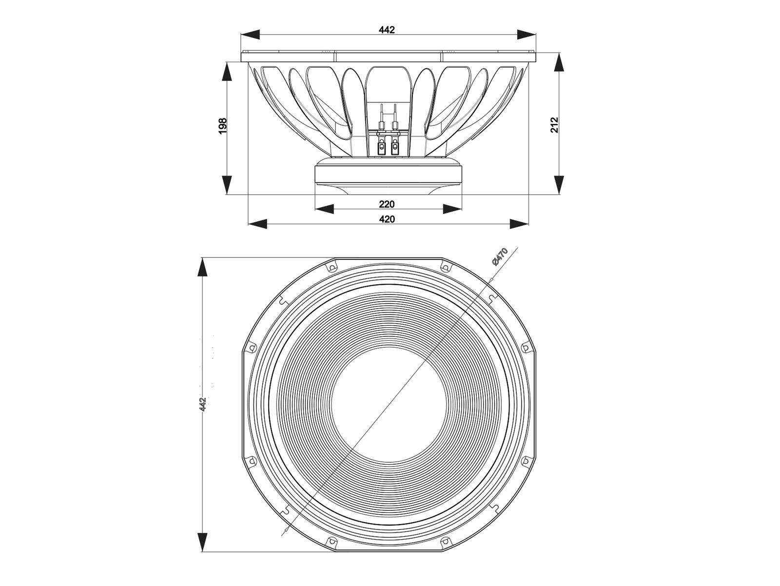 Celto 18NGW1200 18 Zoll  Subwoofer, Ferrit, Alukorb