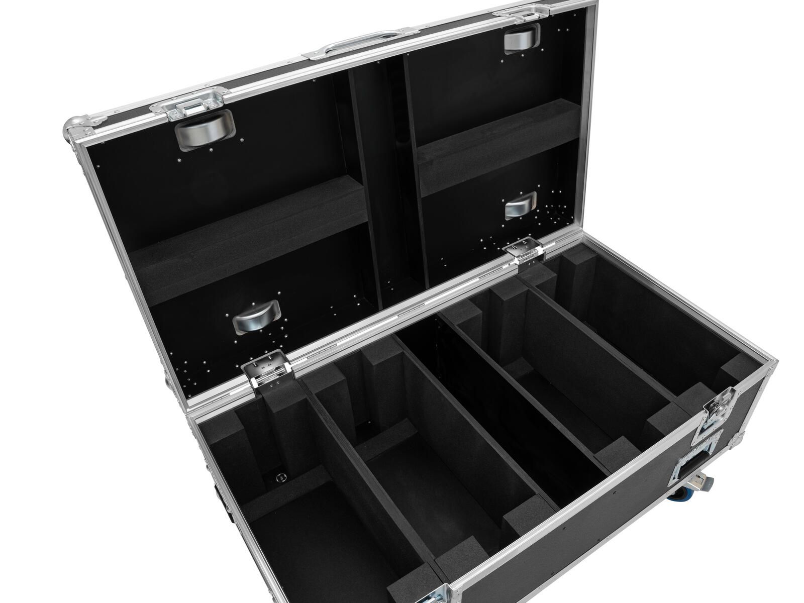 Roadinger Flightcase HIGHLINE 4x Multiflood Pro IP SMD RGBW Strobe/Wash MK2, mit Rollen