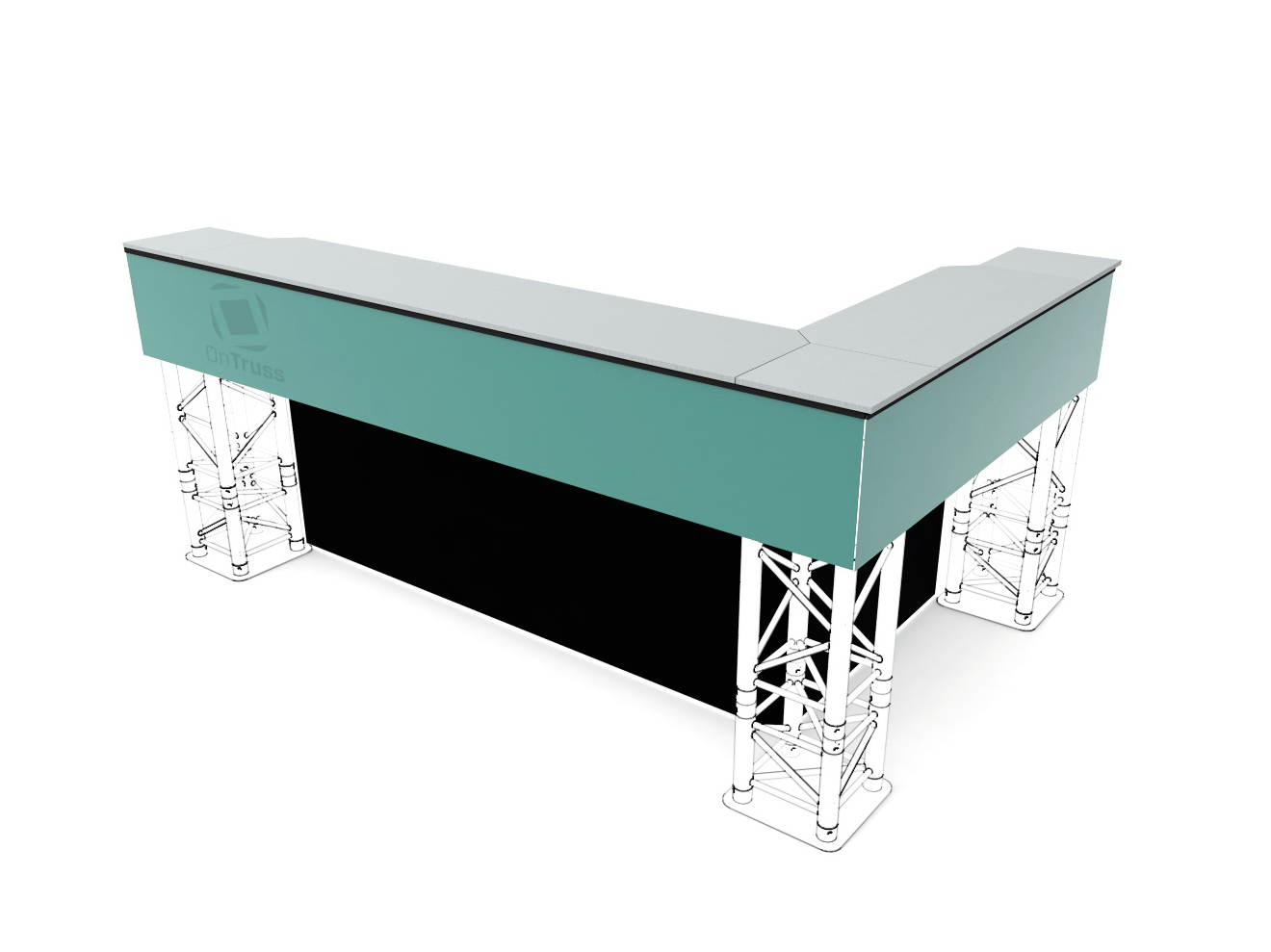 OnTruss Arriba FrontCover Profile Kunststoff 1m sw 2x