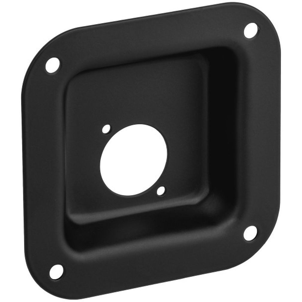 Adam Hall Stahl Einbauplatte für 1 x universal D-Type Buchse, schwarz