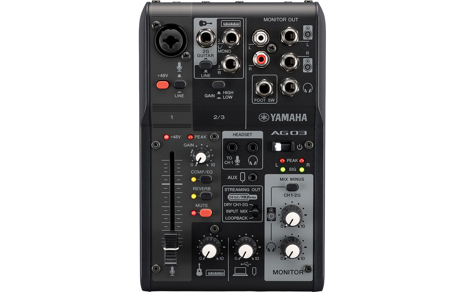 Yamaha AG03 MK2 LSPK Live Streaming Package, schwarz