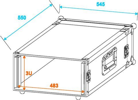 Roadinger Verstärkerrack PR-1, 3HE, 47cm tief