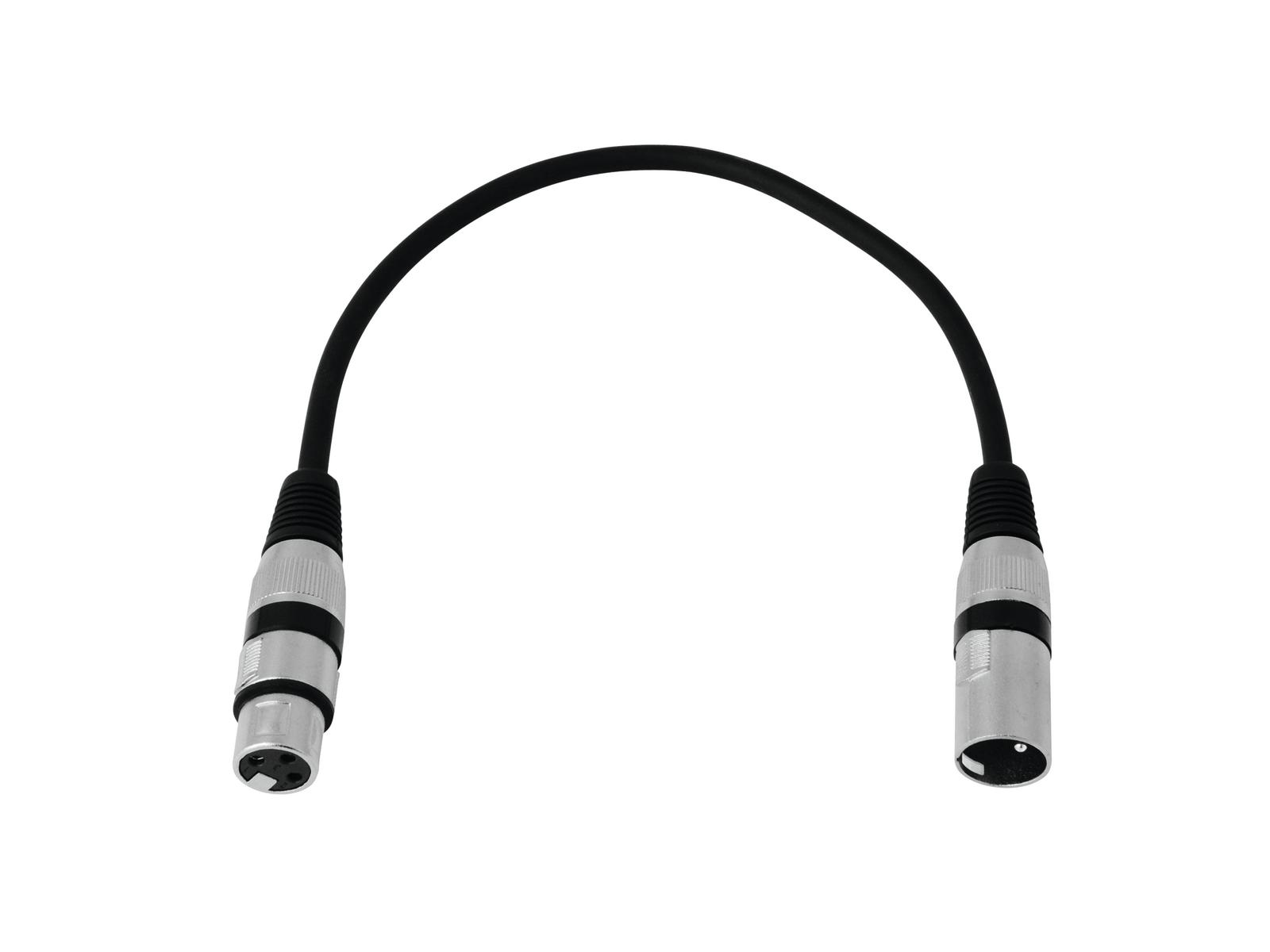Omnitronic XLR Kabel 3pol 0,2m sw