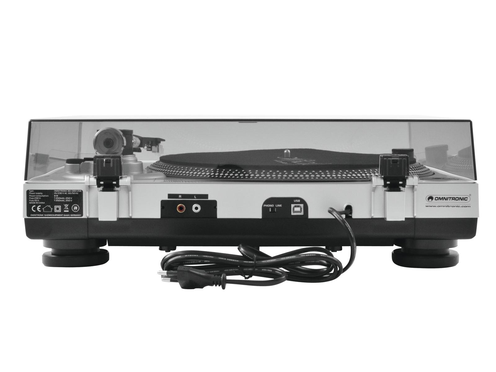 Omnitronic BD-1380 USB-Plattenspieler silber