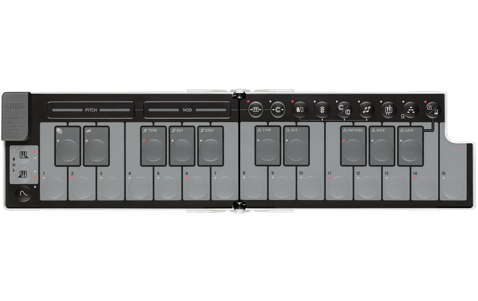 Korg nanoKEY Fold MIDI-Keyboard, weiß