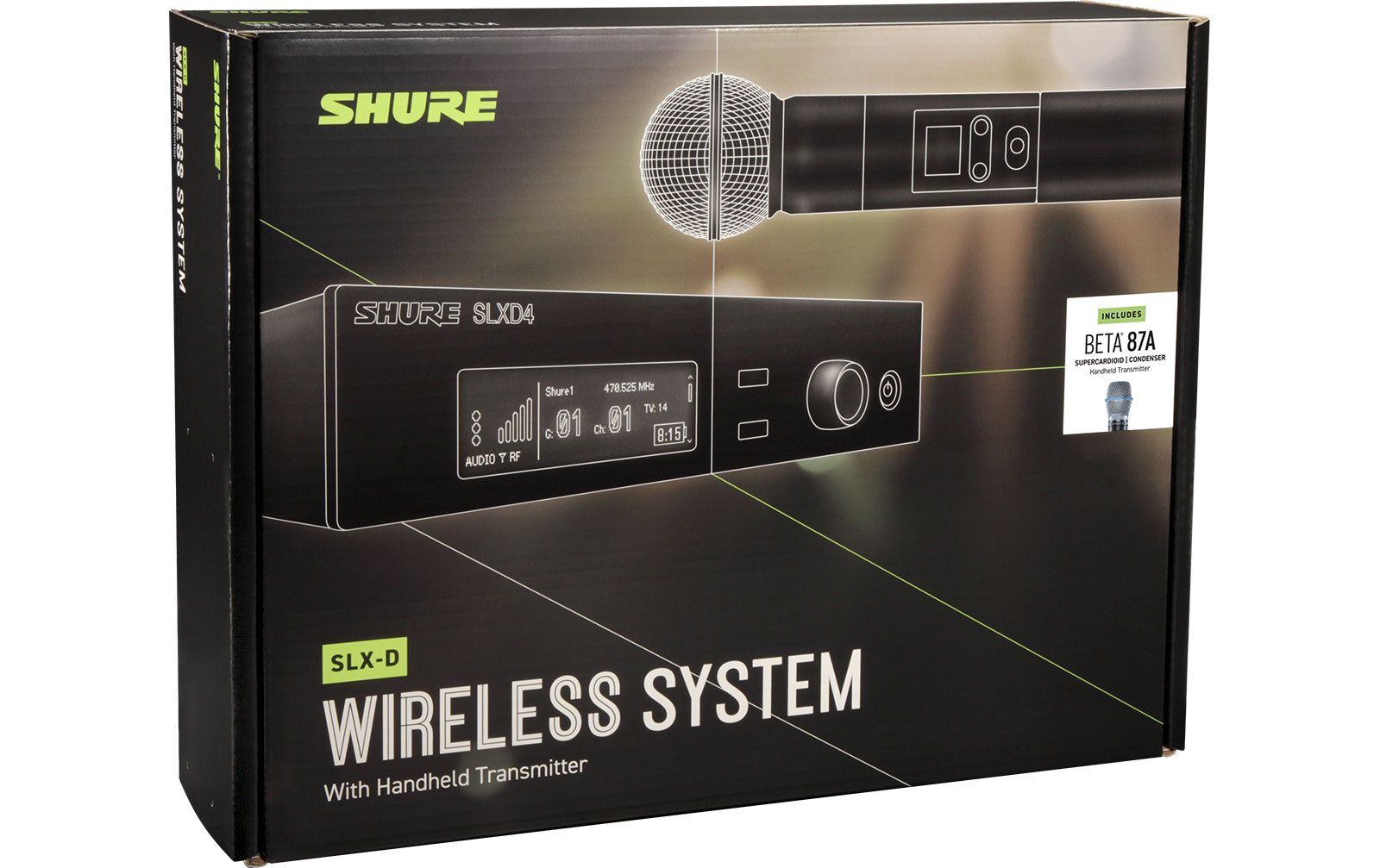 Shure SLXD24/B87A SLX-D Handsendersystem Beta87A 562-606 MHz (SLXD24E/B87A-J53)