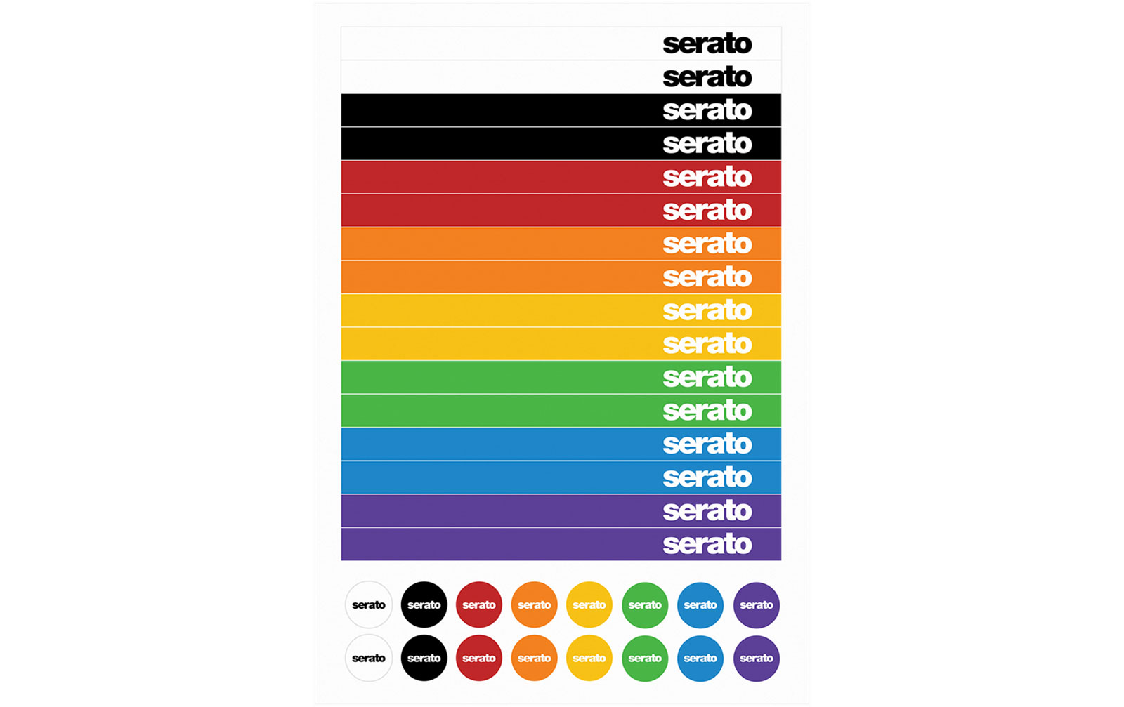 Serato 2x12" Sticker Lock Control Vinyl Pressung in Clear, inkl. Sticker Set für Cue Punkte, Control Tone jeweils nur auf der A-Seite