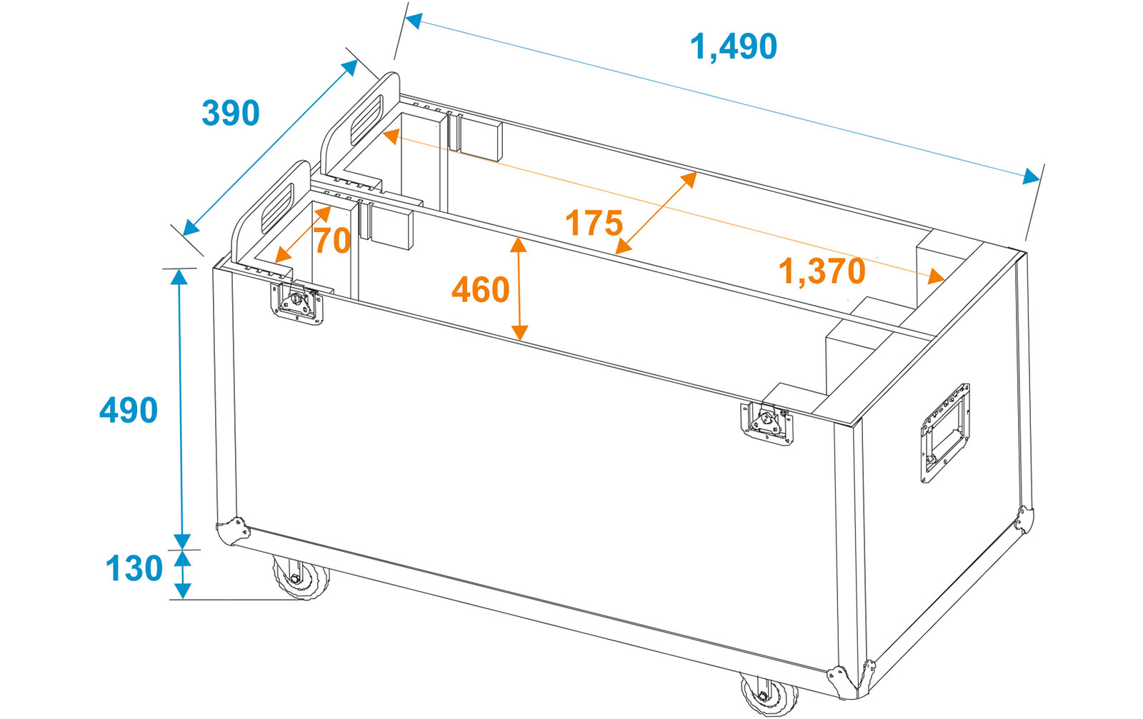Roadinger Flightcase 2x LCD ZL60