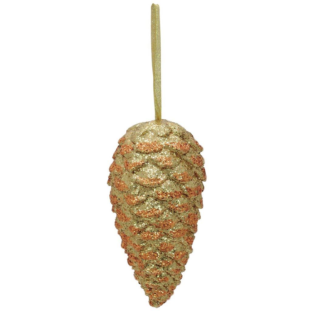 Europalms Tannenzapfenhänger, glitzer, gold, 23cm, Kunststoff