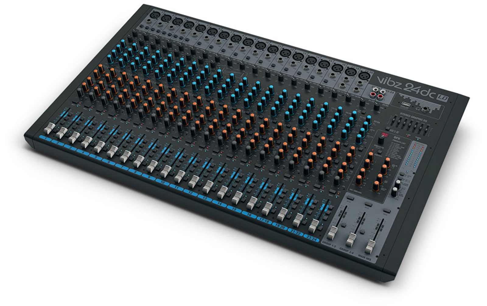 LD Systems VIBZ 24 DC 24-Kanal Mischpult mit DFX und Kompressor