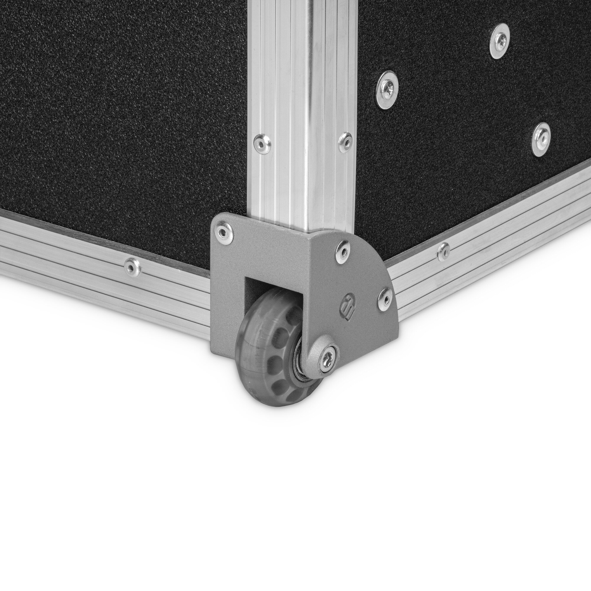 Adam Hall 37601 S Eckeinbaurolle mit 48 mm-Rad in Alu-Druckgussgehäuse, gekröpft