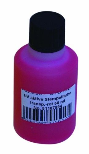 Eurolite UV-aktive Stempelfarbe, transp.rot,  50ml