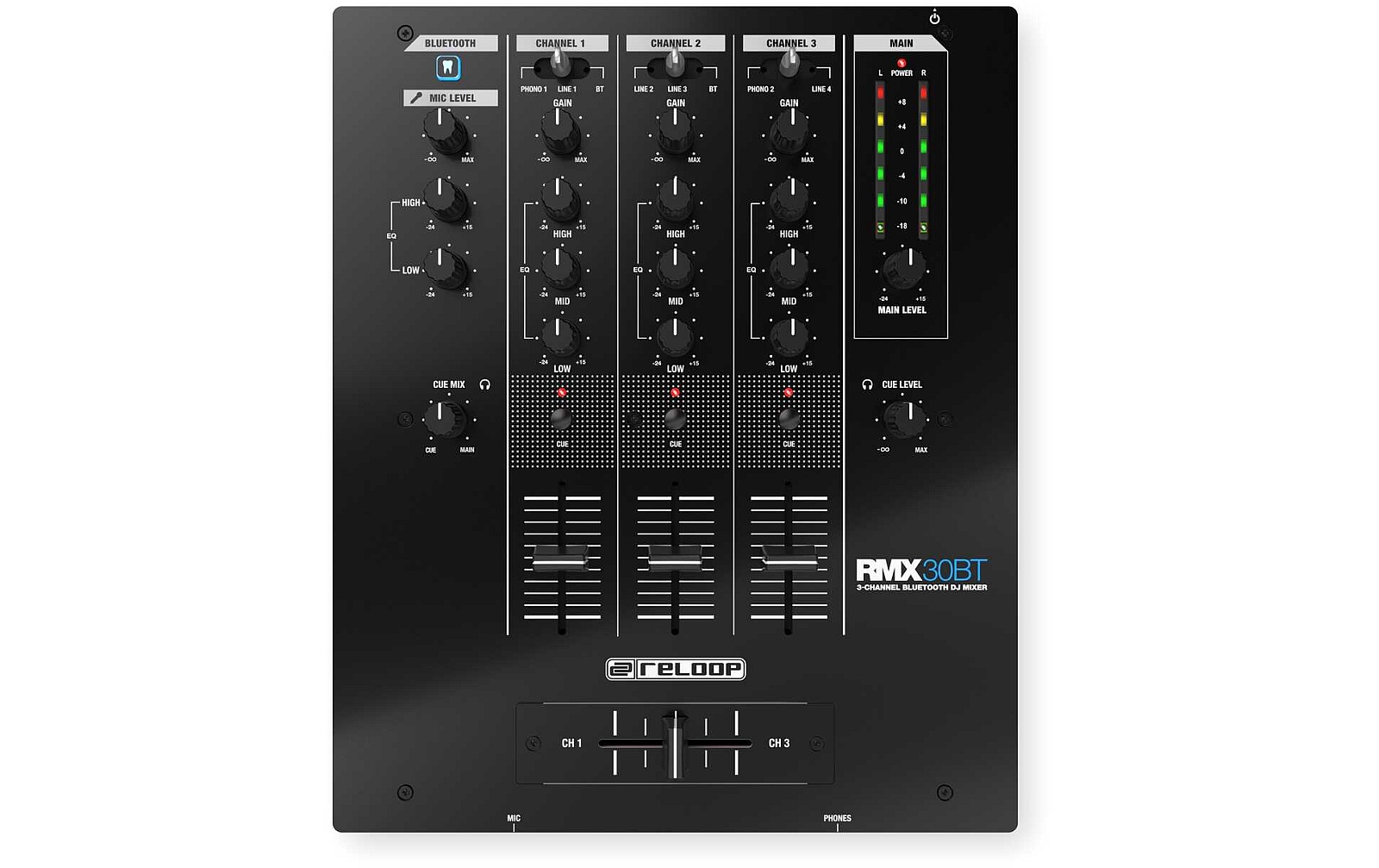 Reloop RMX-30 BT - 3 Kanal Mixer mit Bluetooth