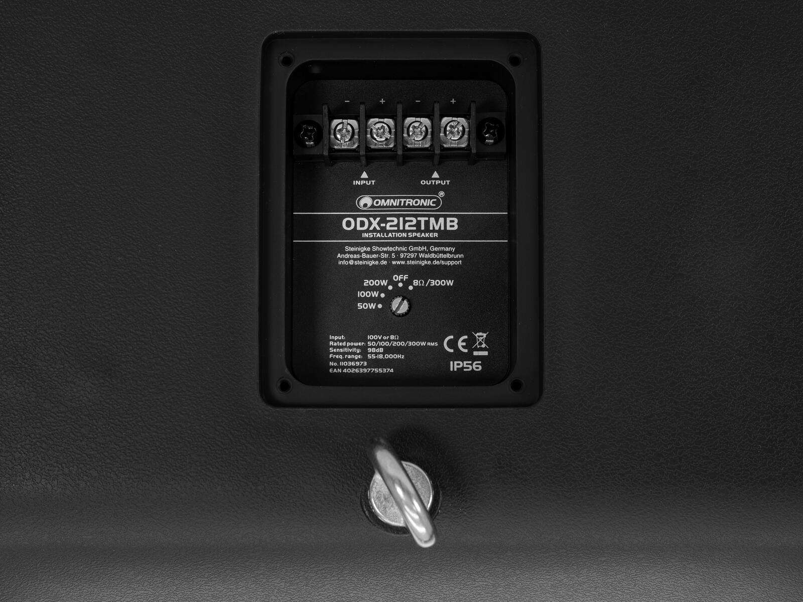 Omnitronic ODX-212TMB Installationslautsprecher 100V schwarz