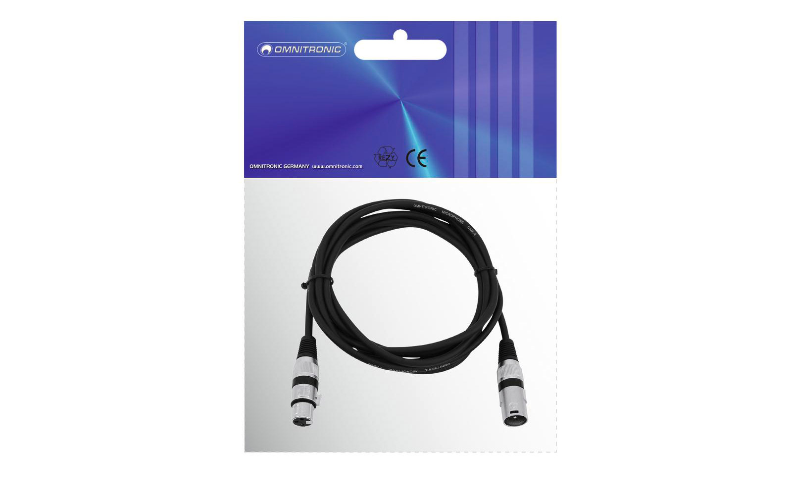 Omnitronic XLR Kabel 3pol 3m, schwarz