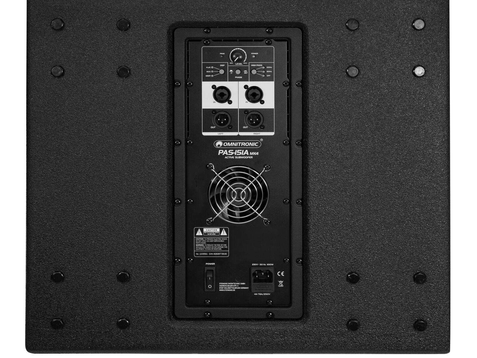 Omnitronic PAS-151A MK4 Subwoofer, aktiv, DSP