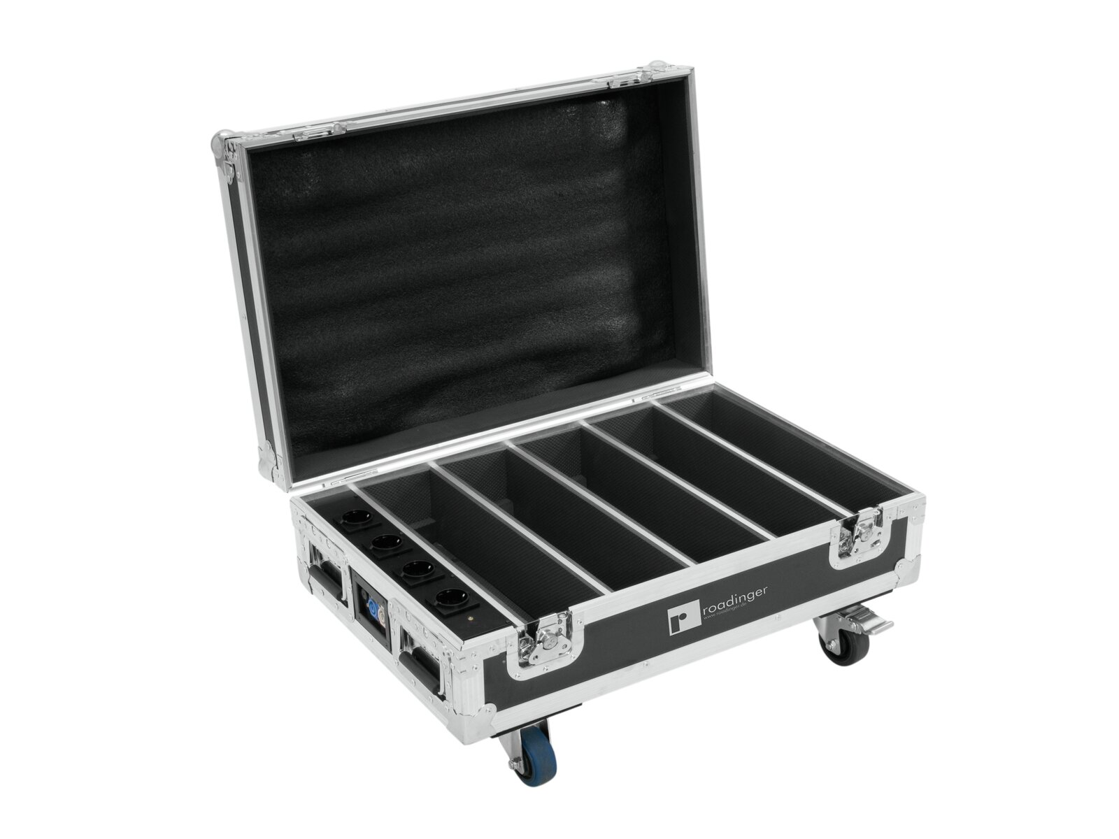 Roadinger Flightcase 4x Akku BAR-6 Glow QCL Flex QuickDMX mit La