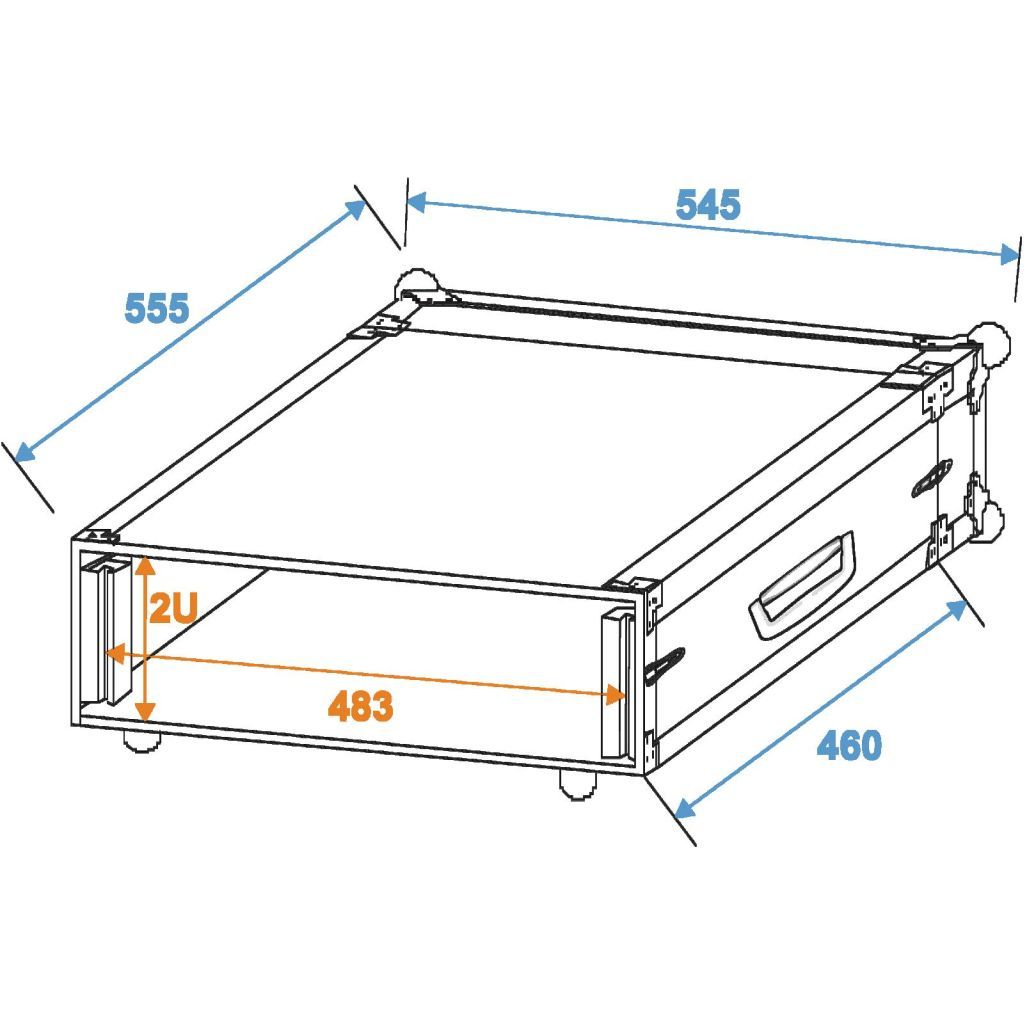 Roadinger Verstärkerrack PR-1, 2HE, 47cm tief