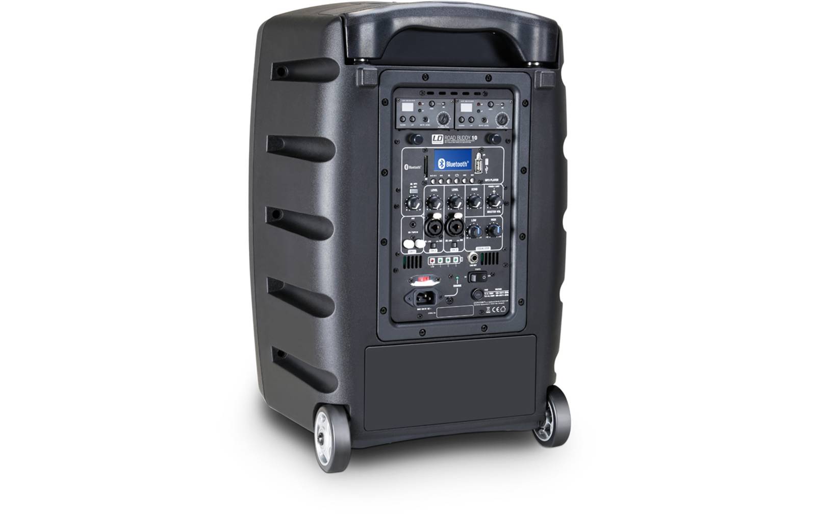 LD Systems RoadBuddy 10 HBH 2 Akkubetriebener Bluetooth-Lautsprecher mit Mixer, Funkmikrofon, Bodypack und Headset