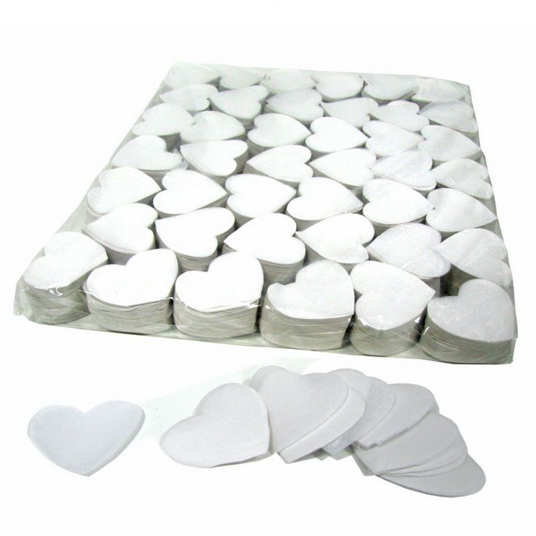 Magic FX Slowfall Konfetti Hearts Ø55mm Weiß Beutel