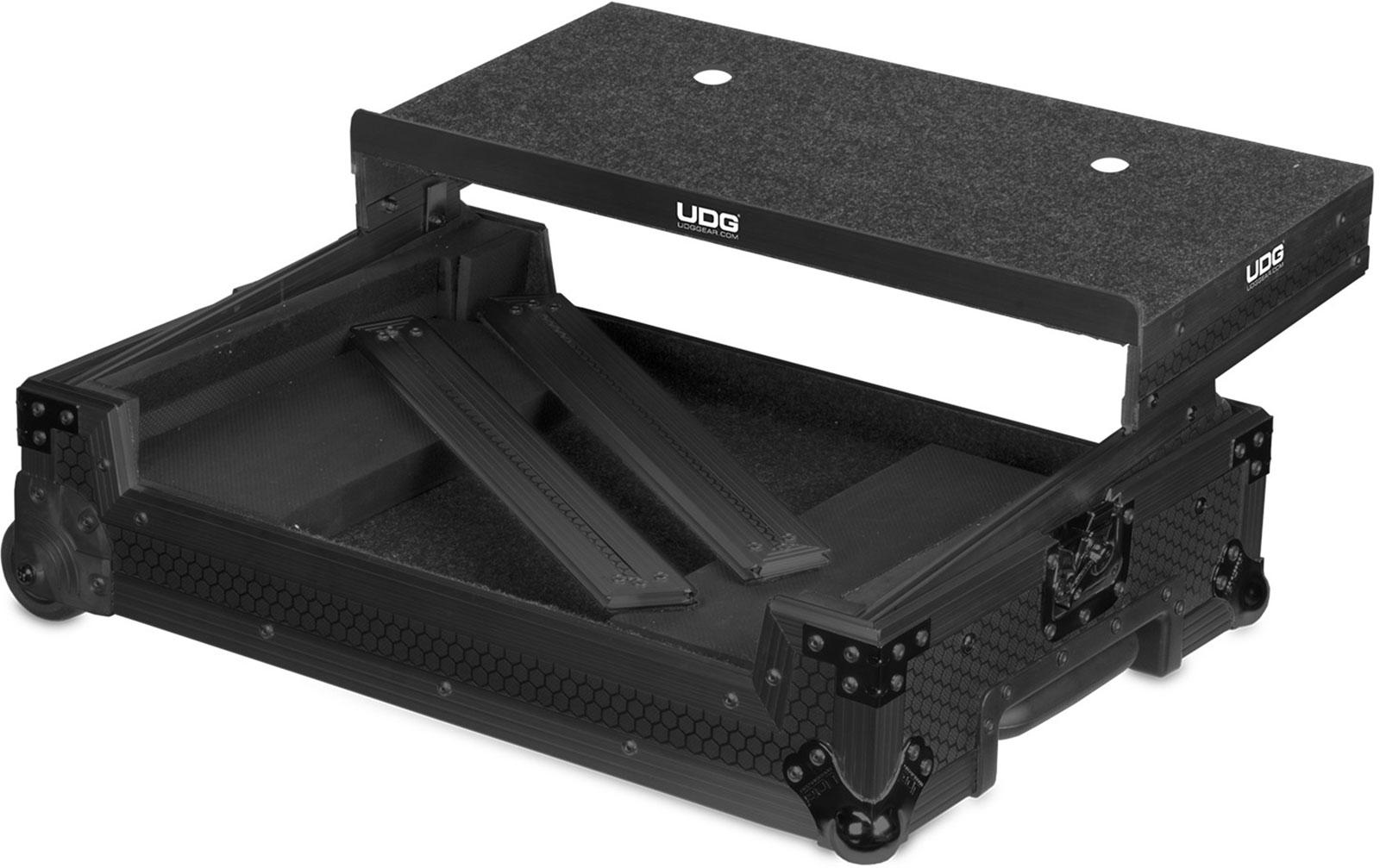 UDG Ultimate Flight Case Multi Format XL Black Plus (Laptop Shelf, Trolley & Wheels) (U91059BL)