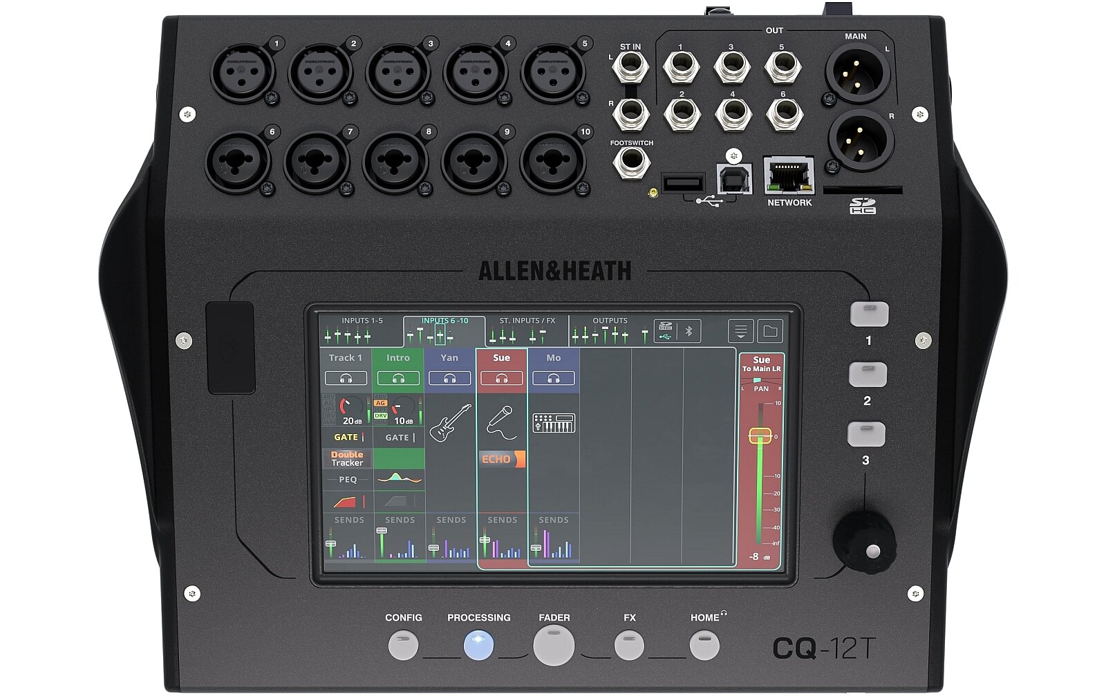 Allen & Heath CQ12T kleinformatiges digitales Mischpult mit Touchscreen