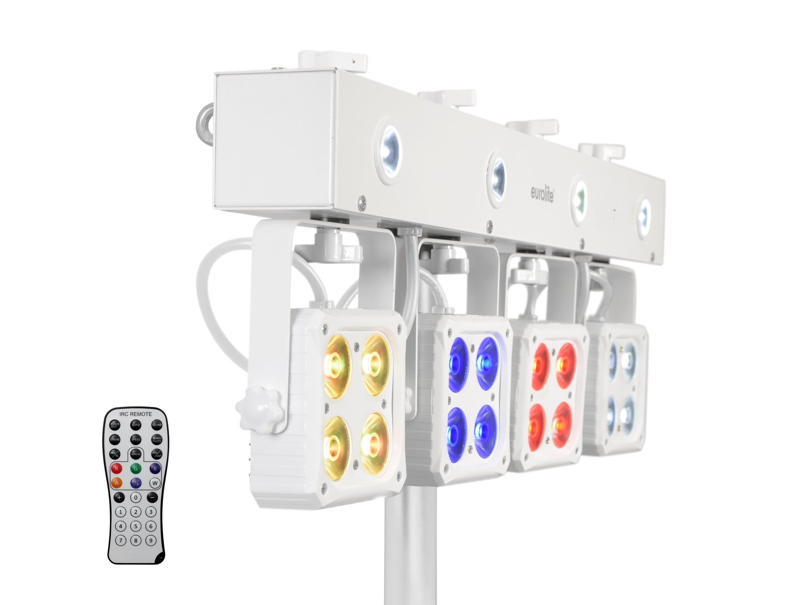 Eurolite Set LED KLS-180 weiß + BS-2 EU Boxenhochständer weiß