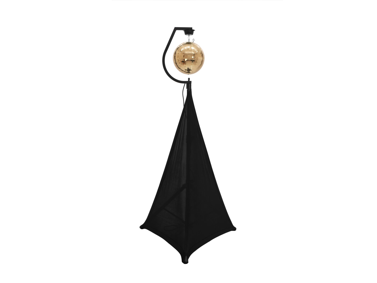 Eurolite Set Spiegelkugel 30cm gold mit Stativ und Segel weiß