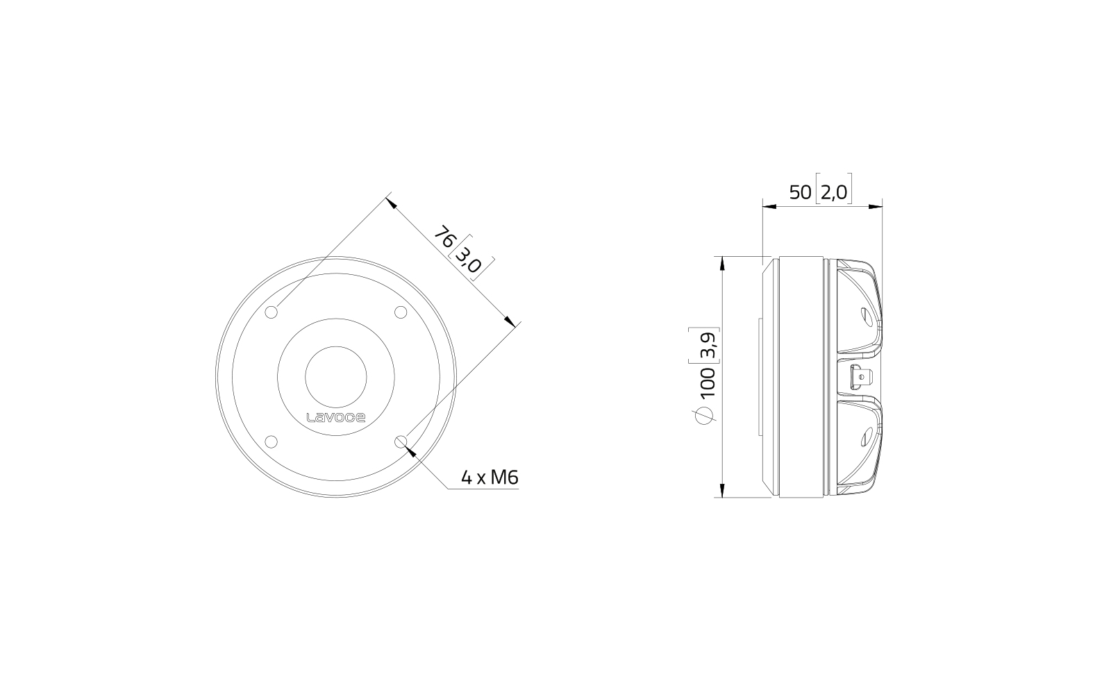 LAVOCE DF10.171M 1" Kompressionstreiber, Ferrit