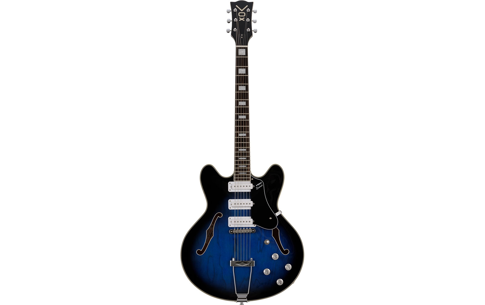 Vox Bobcat S66 Sapphire Blue, halbakustische E-Gitarre inkl. Koffer