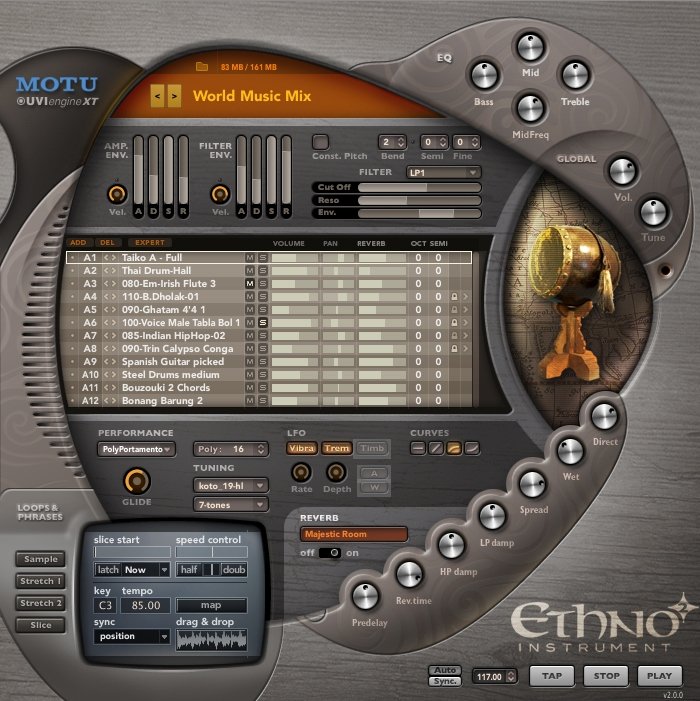 MOTU Ethno Instruments V2, englisch