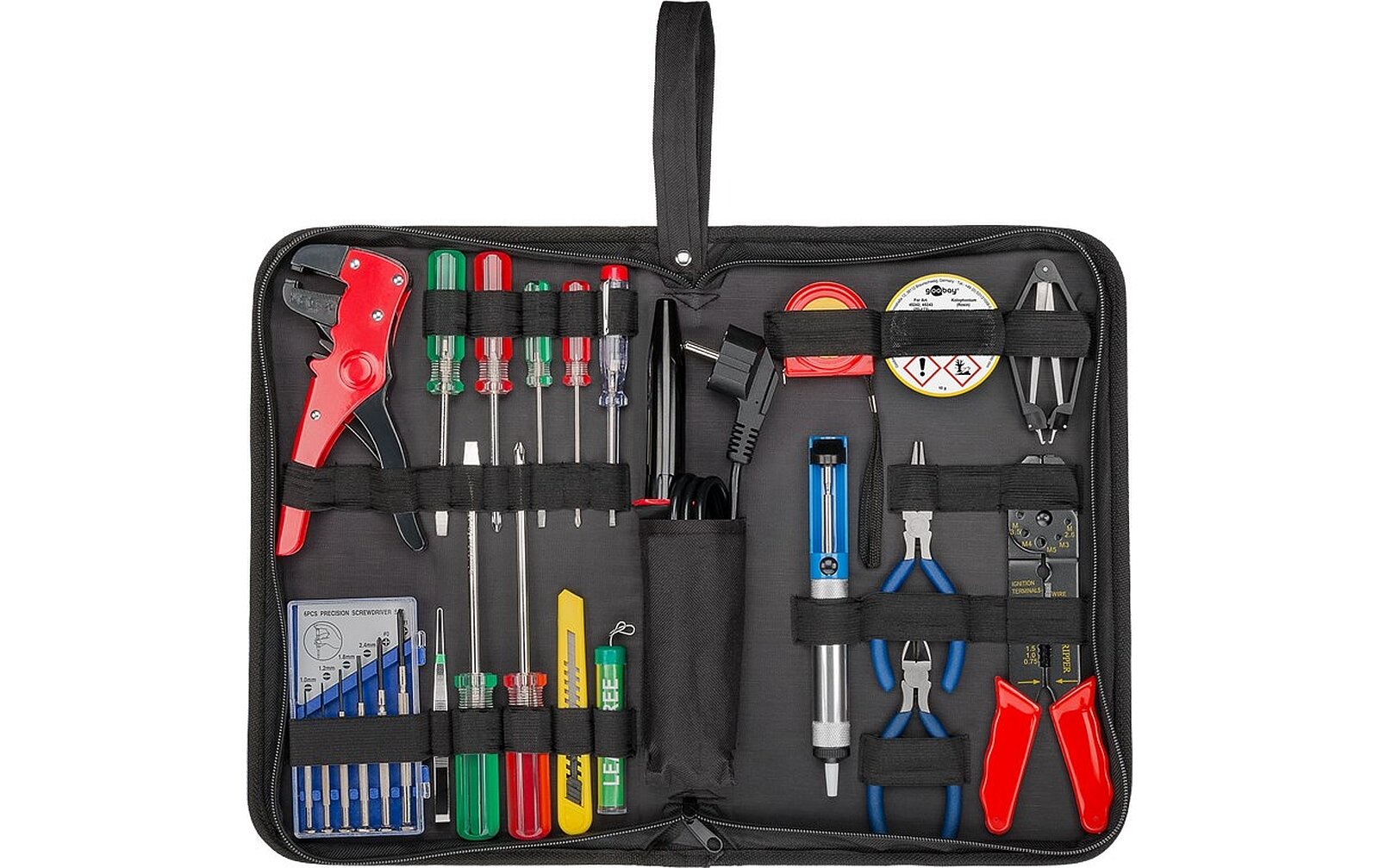 Goobay Lötset und Werkzeugset in praktischer Tasche, 20-tlg.