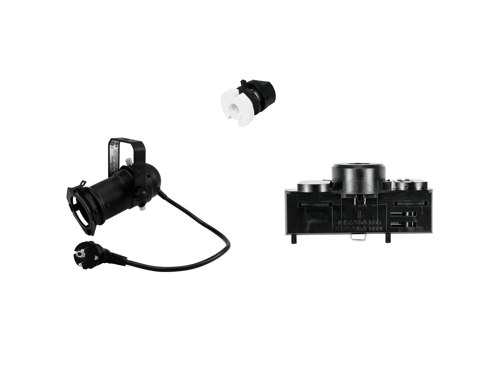 Eurolite Set DIY PAR-16 Spot GU-10 + Stromschienenadapter, 3-phasig, schwarz