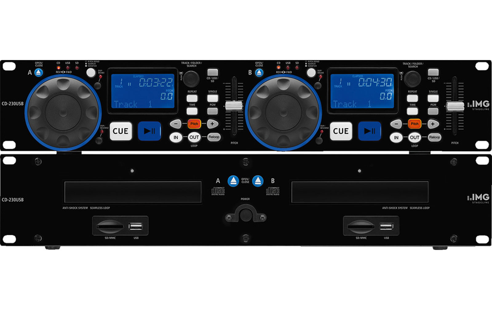 IMG Stageline CD-230USB Dual-CD-Spieler