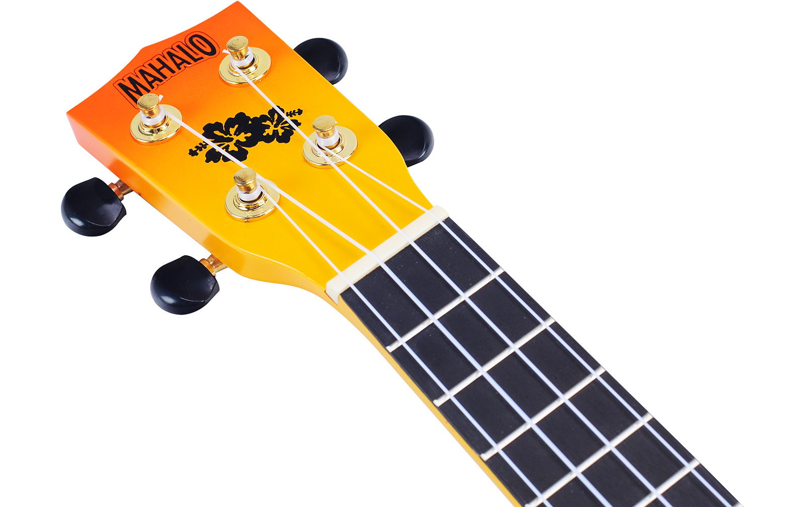 Mahalo Designer Ukulele Hibiscus (Orange Burst)