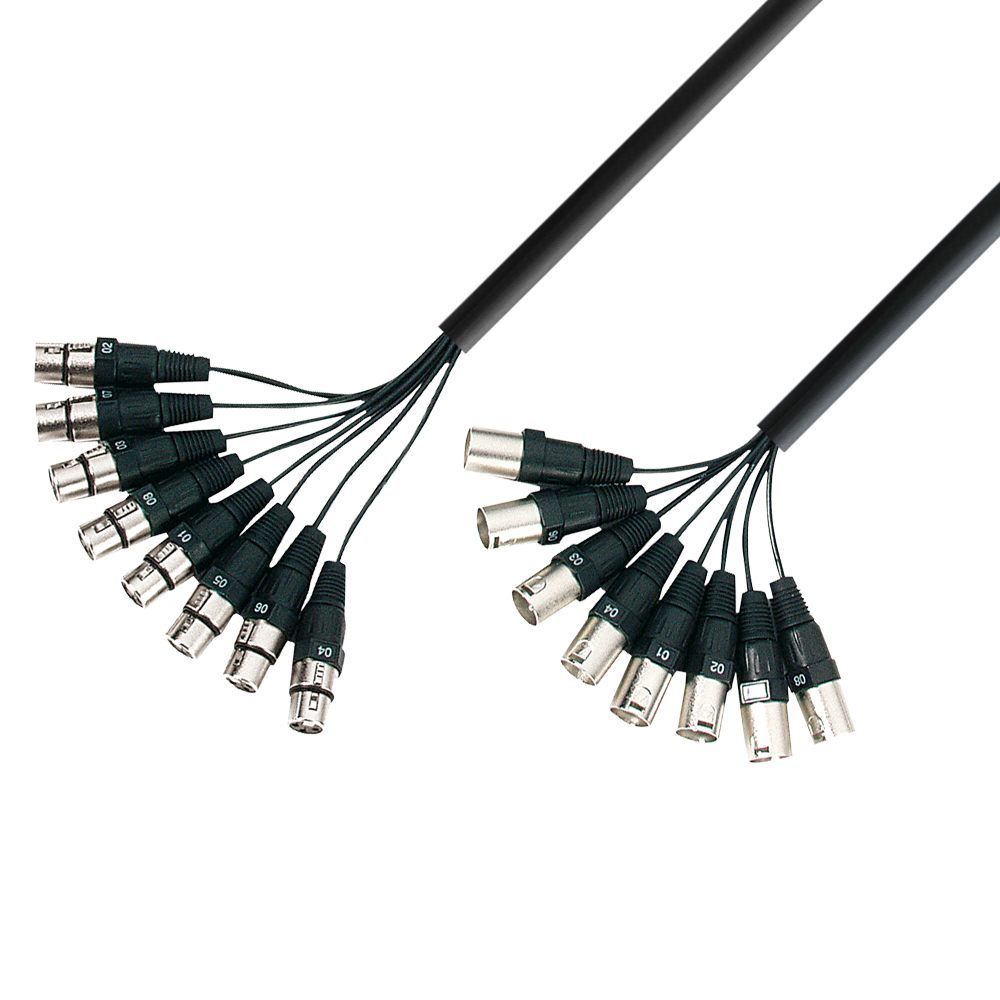 Adam Hall Cables Multicore Kabel 8 x XLR male auf 8 x XLR female, 3m
