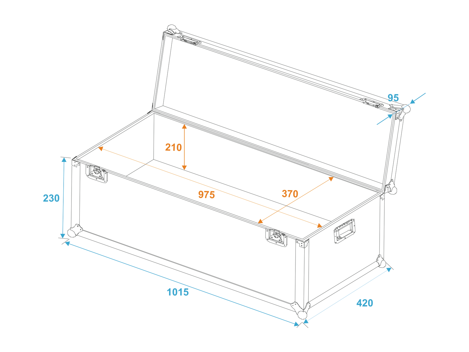 Roadinger Universal-Transport-Case 100x40x30cm